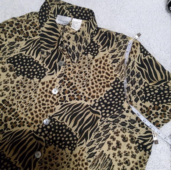 Halmode Plus Brown/Black/Beige Multi Colored Animal Print Short Sleeve Size 20W - Picture 6 of 9